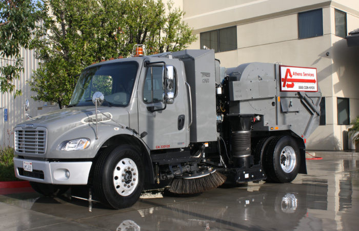 Environmentally friendly street sweeping services from Athens Services, utilizing alternative fuel vehicles in Los Angeles.