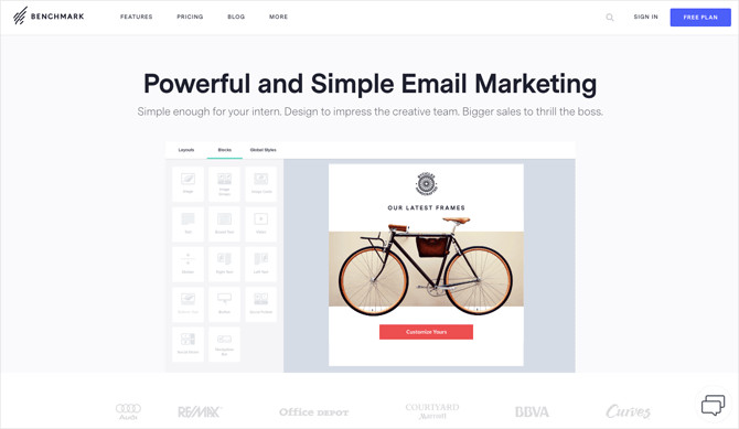 Benchmark free email marketing service