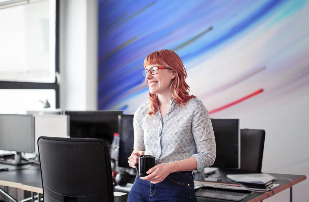 Professional woman working in a modern office environment
