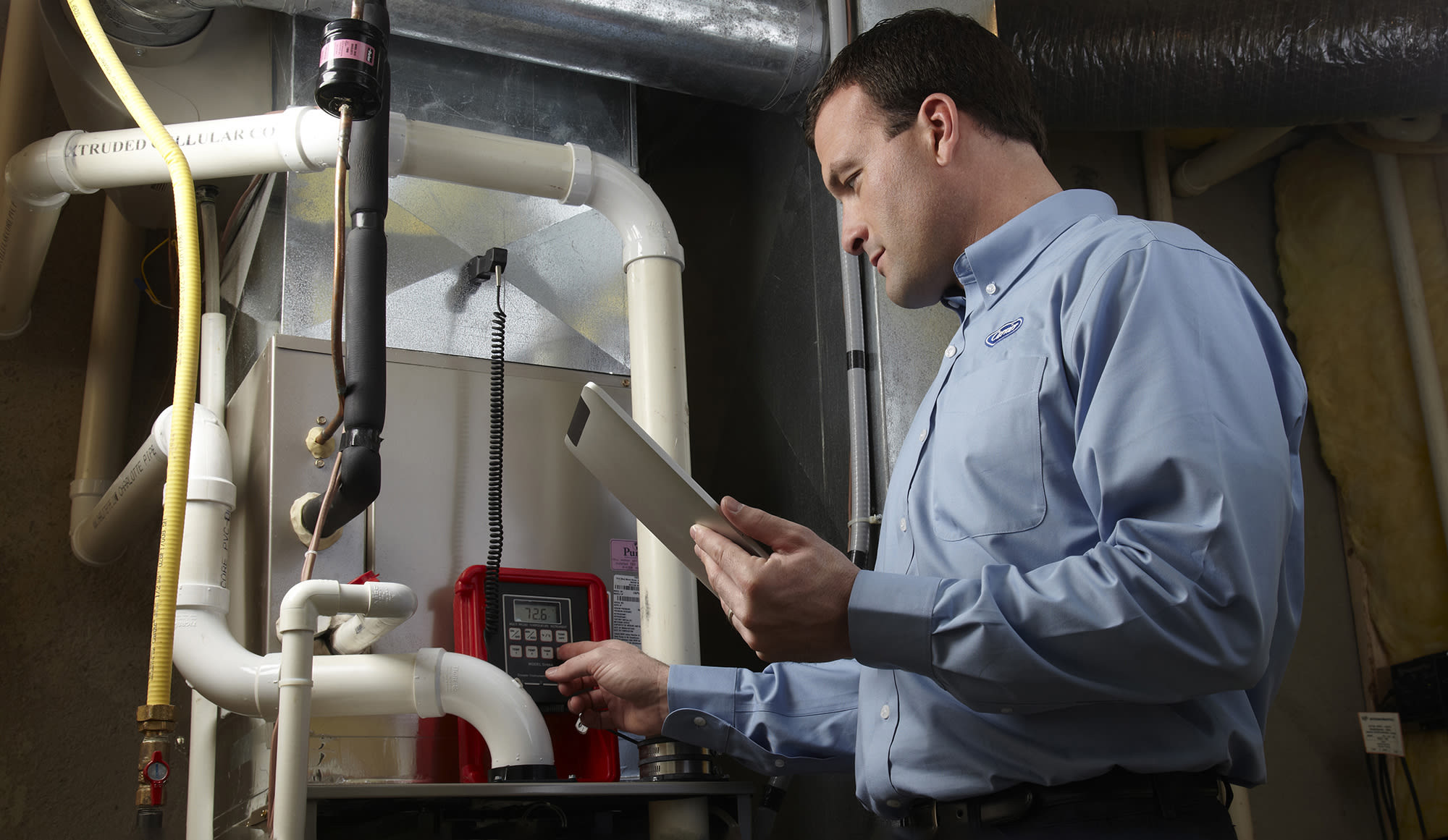 furnace service near me being performed by furnace repair service expert