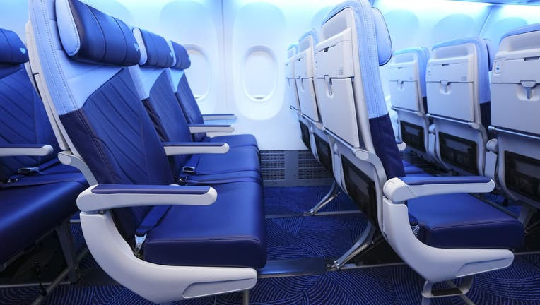 Southwest Airlines cabin interior with redesigned seating layout, illustrating changes to cabin service procedures.