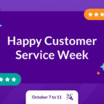 Smiling customer service representative assisting a customer