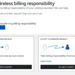 AT&T Transfer of Billing Responsibility Page