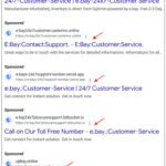 Deceptive eBay Customer Service Ad on Google Search