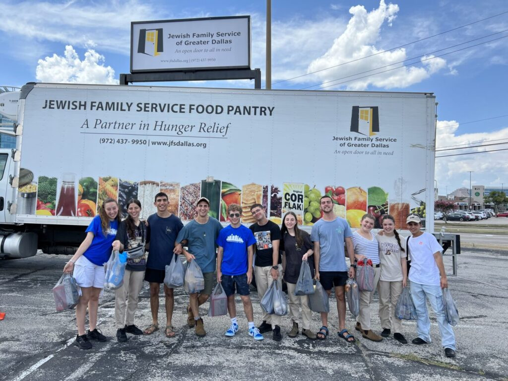 Volunteers sorting food donations at Jewish Family Service Food Pantry