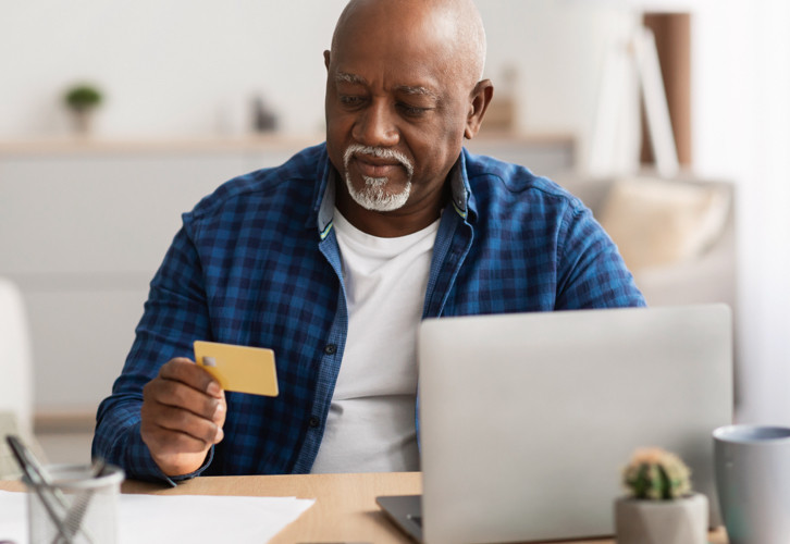 Man reviewing his medication information