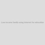 Low-income family using internet for education