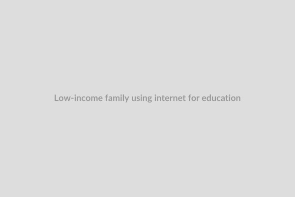 Low-income family using internet for education