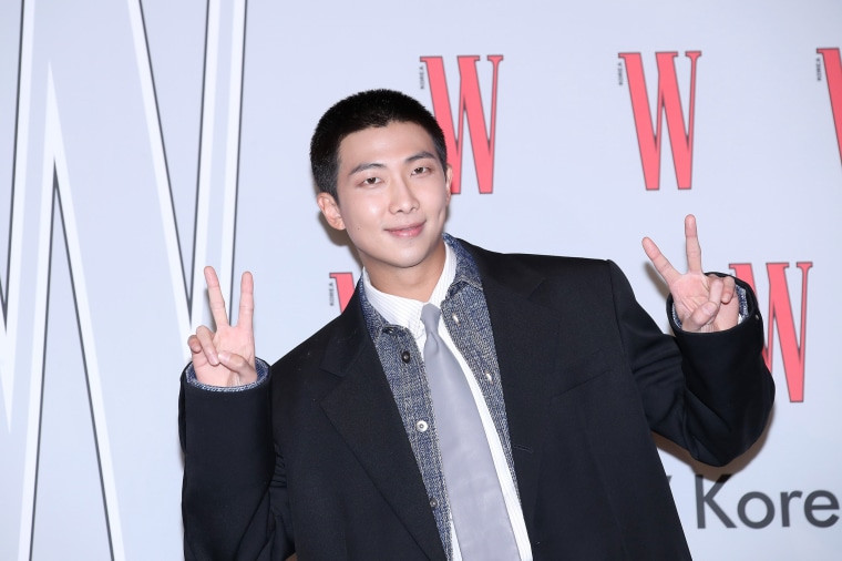 RM at a public event in Seoul in November 2023, shortly before his military service began