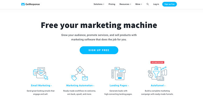 Sales funnel software: GetResponse