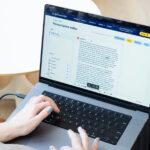 Person using laptop for GoTranscript