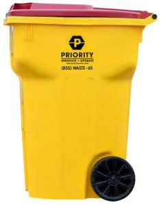 Trash bin for priority waste services residential garbage collection in Metro Detroit