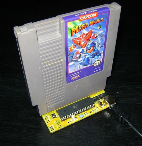 NES Cartridge Insertion: Securely insert the cartridge into the Kazzo dumper
