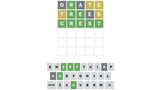 Screenshot of Wordle game interface on a computer screen