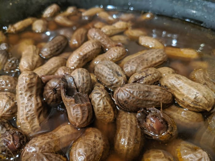 Boiled peanuts are a ballpark favorite.