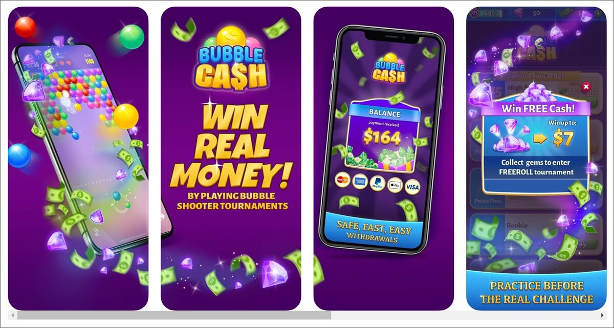 Bubble Cash app interface example