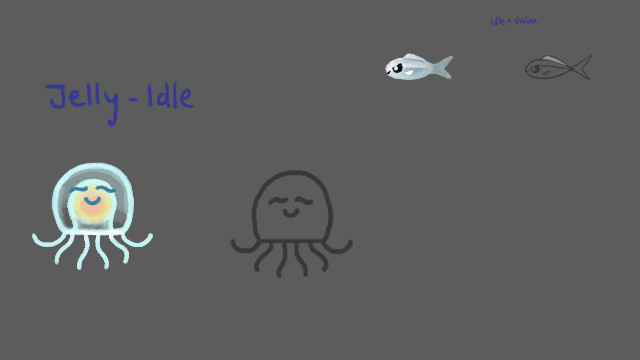 Early concepts for Level 1 Sunlight Zone &amp; Level 2 Twilight Zone the Immortal Jellyfish &amp; Boops Boops