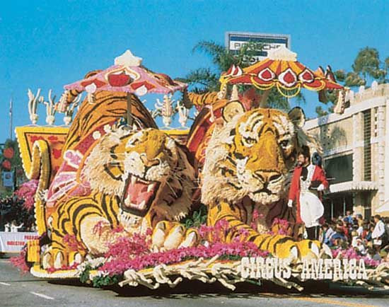 Circus float in a Tournament of Roses Parade
