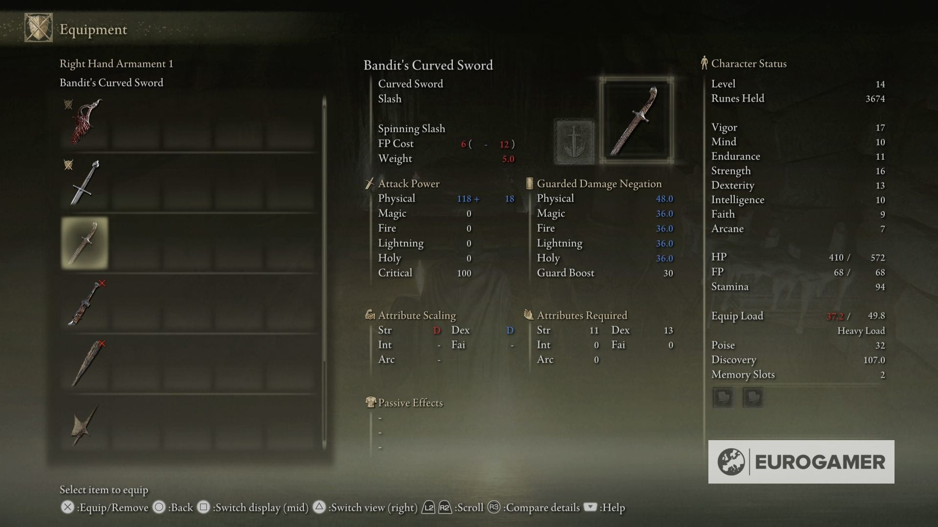 Bandit's Curved Sword Drop Elden Ring