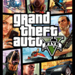 Screenshot from Grand Theft Auto V showing three playable characters