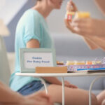 Guests playing guess the baby food