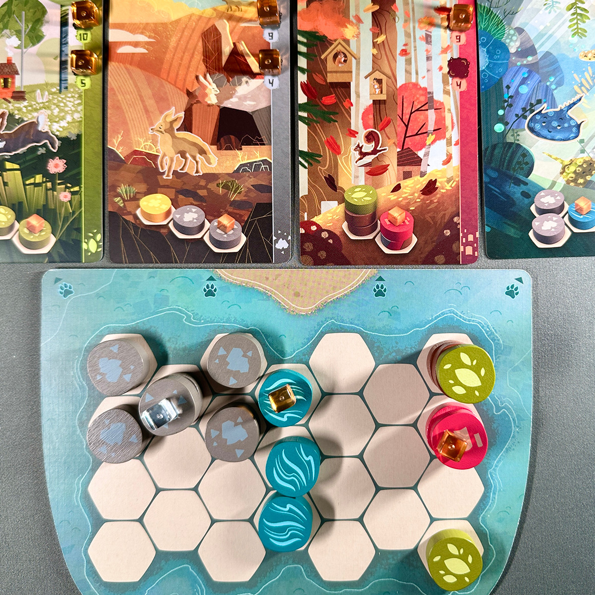 Harmonies Board Game Review Player Board midgame