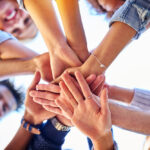 Group of colleagues enjoying an ice breaker