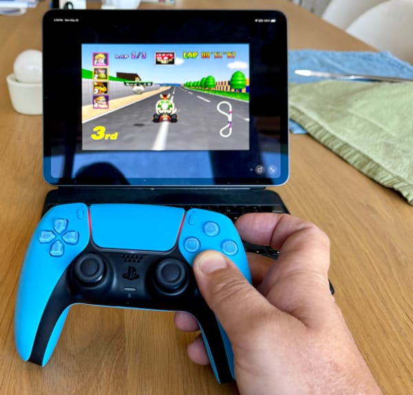 Nintendo DS running Mario Kart DS