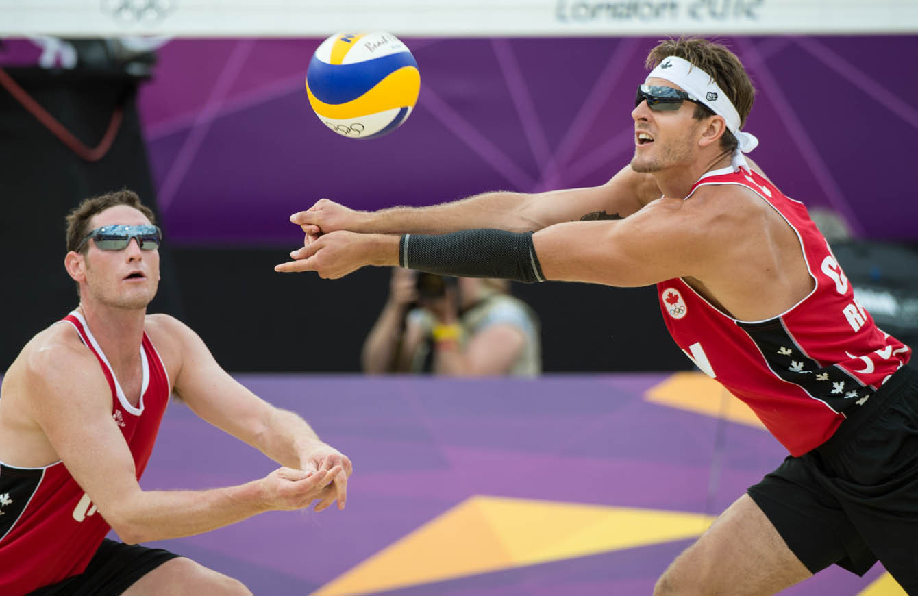 John Child and Mark Heese securing Canada's only Olympic beach volleyball bronze medal