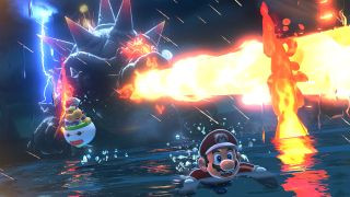 Bowser and Bowser Jr. attack Mario in Super Mario 3D World + Bowser
