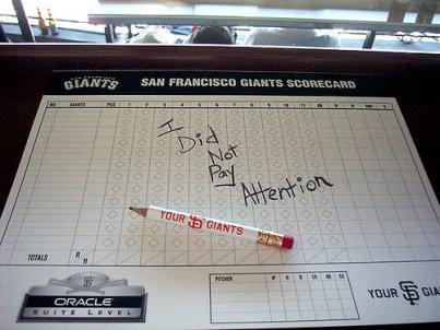 Baseball scorecard for teams