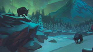 The Long Dark game screenshot showing a character in a snowy landscape