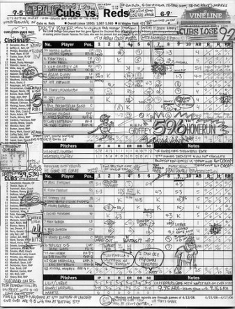 Baseball scorecard paper