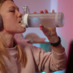 Gamer drinking water