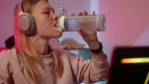 Gamer drinking water
