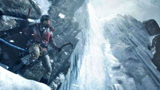 Lara Croft in the snow during Rise of the Tomb Raider