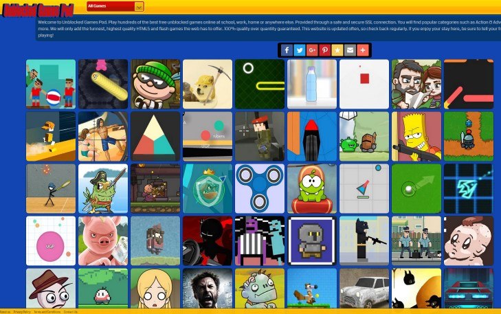 Unblocked Games Pod Website for games to play at school online that are not blocked