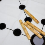 Korean traditional game yut nori game background and wooden sticks
