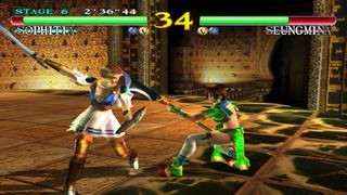 A screenshot of Soulcalibur, one of the best Dreamcast games.