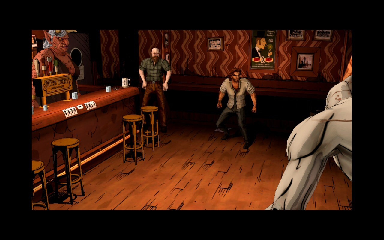 Screenshot from The Wolf Among Us showing a character conversation