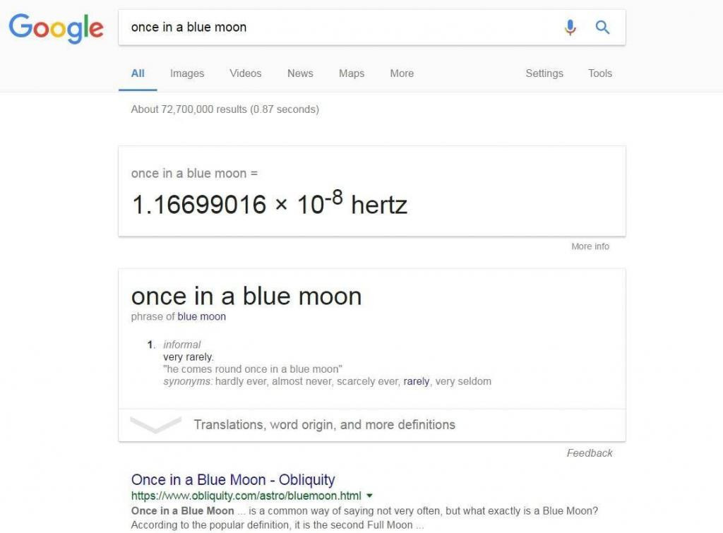 Once in a blue moon