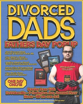 Divorced Dads Popup Card Display at Hobbiesville in Toronto