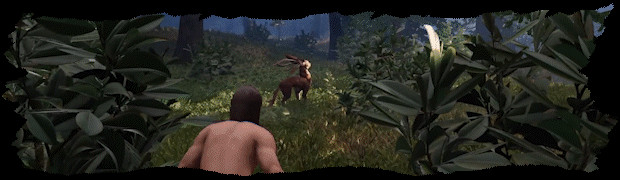 A dense forest landscape in Enshrouded, with sunbeams filtering through the trees, showcasing the vibrant and detailed voxel-based world, encouraging players to explore its depths