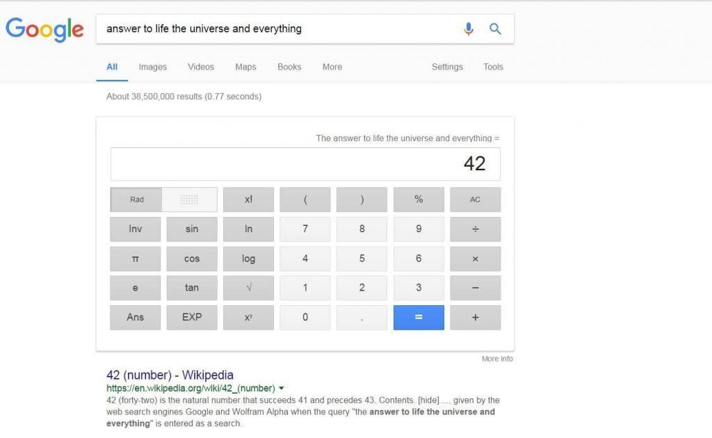 The answer to life the universe and everything