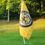 Golf flag on the green