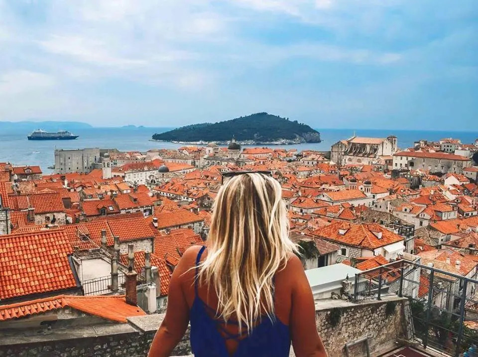 View over the rooftops of Dubrovnik from the Old Town walls