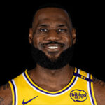 LeBron James standing on a basketball court.