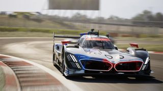 A car on a race track.