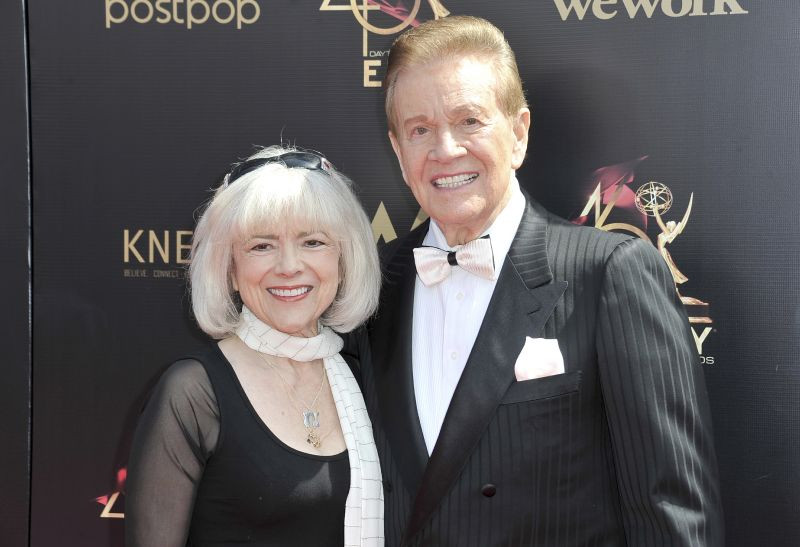 Sandy Ferra Martindale, left, and Wink Martindale arrive at the 46th annual Daytime Emmy Awards at the Pasadena Civic Center, May 5, 2019, in Pasadena, Calif.