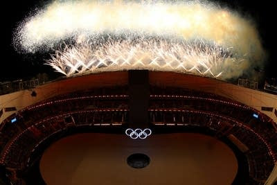 Muhammad Ali lighting the Olympic cauldron